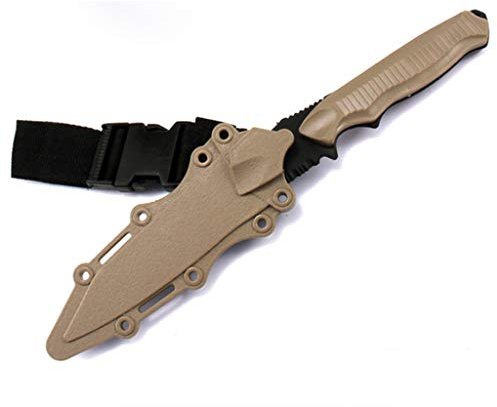 GLASSNOBLE Pinzas de alicates, seguro 1: 1 cuchillo de goma táctico entusiastas de entrenamiento militar CS cosplay juguete espada primera sangre accesorios daga modelo marrón