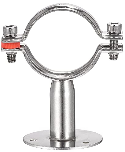 sourcing map Wandmontage Decke Montage Rohr Halter 304 Edelstahl einstellbare Rohrschelle Streifen Klemme für 70-76mm Rohr