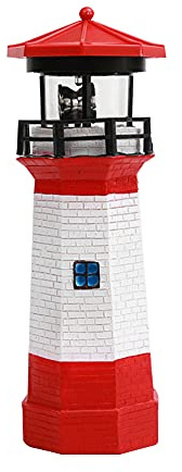 Uposao Solar Lighthouse Garden Decoration Lighthouse Outdoor Solar Rotating with Led Light for Garden Landscape Outdoor Yard