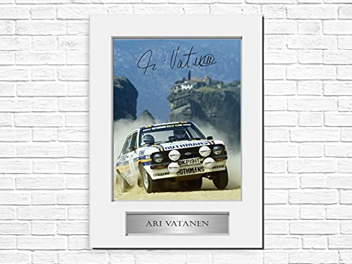 Ari Vatanen Rally WRC Group B Champion signiertes Foto Display Passepartout A4