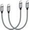etguuds USB C auf USB C Kabel Kurz [30CM 2Stück], 60W USB Type C Ladekabel Nylon Schnellladekabel für Samsung Galaxy S24 S23 S22 Note 20 A53 A54 A70 usw -Grau