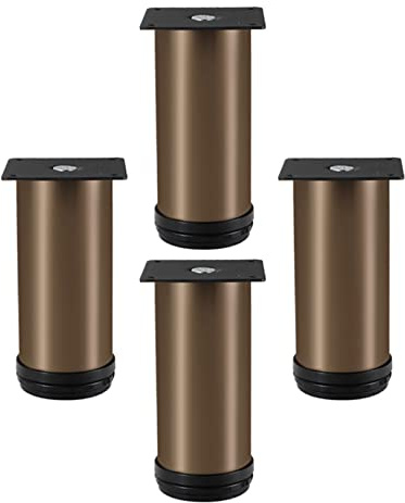 Réglables Pieds de Meubles Métal Acier Inoxydable Cabinet Jambe Table Pieds Pied D'armoire Hauteur Ajustable Pour Canapé Table Armoires,Marron Foncé 4 Pièces (35cm)