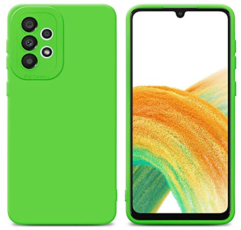 Cadorabo Hülle kompatibel mit Samsung Galaxy A33 5G Schutzhülle TPU Silikon Case Liquid Design mit Kameraschutz Slim Kratzfest Weiche Gummi mit Rundumschutz Case Hülle für Galaxy A33 5G in Grün