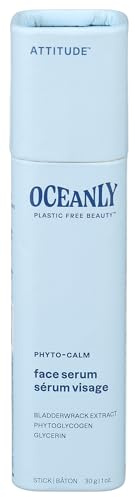 ATTITUDE Oceanly Face Serum Stick, EWG Verified, Plastic-free, Plant and Mineral-Based Ingredients, Vegan Skin Care Products, PHYTO CALM, Unscented, 30 grams