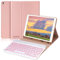 IVEOPPE Teclado iPad 9 Generacion, Funda iPad 10.2 con Teclado, Teclado Español Ñ Retroiluminados Bluetooth Inalámbrico Desmontable para iPad 9.ª/8.ª/7.ª Gen 10,2“, iPad Pro 10.5, iPad Air 3, Rosa