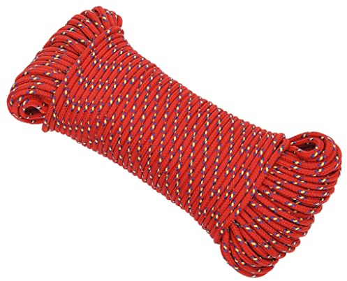 vidaXL Corde de Bateau Corde de Levage Câble d'Amarrage Ancrage Navire Lignes de Gréement Corde à Linge Rouge 5 mm 25 m Polypropylène