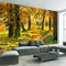 Papier Peint Panoramique Arbre Feuilles Tombantes Papier Peint Intissé 3D Tapisserie Poster Decoration Murale Chambre Salon