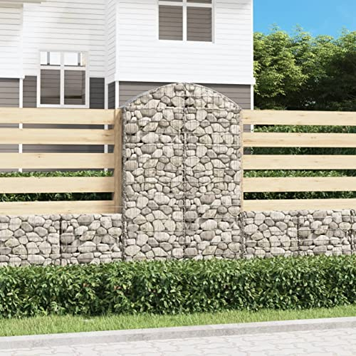 CIADAZ Gabione mit Hochbogen, Gabionen Zaun, Steinkorb Garten, Gabionenkörbe, Gabionen Gitter, Dekorative Zã¤UNE, 100x30x160/180 cm Verzinktes Eisen