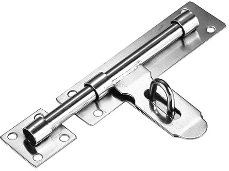 Lokatall Sliding Door Lock, 8 Inch Latch Door Lock Slide Lock with Padlock Clasp Lockable Sliding Door Bolt Solid Stainless Steel Sliding Tower Bolt Latch Lock for Security Wooden Gates Garden Shed
