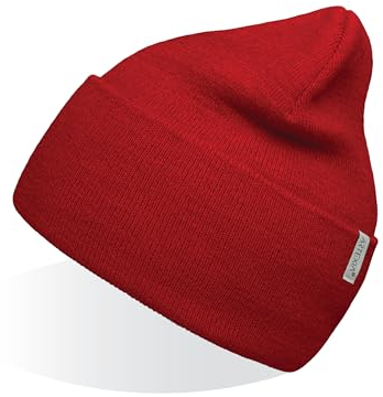 Artexia Mütze Herren und Mütze Damen Ökologisch aus Polywolle Beanie Mütze Unisex Wintermütze Strickmütze (Rot)