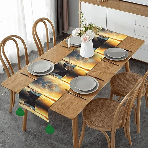 Runner da tavolo decorativo per tavolino da caffè, runner da cucina, per cene a casa, feste, matrimoni, piccole barche sull'acqua