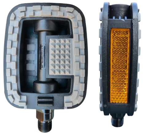 Manovella Fahrrad Pedale - Komfort aus Kunststoff mit Antirutsch Auflage Gleitlager 9/16 Zoll Universall für MTB City Trekking E-Bike