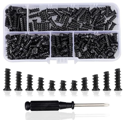 YSDMY 200 Pièces Kit de Vis pour Ordinateur, M5 Vis à Tête Fraisée Cruciforme, Micro Visserie de Remplacement avec Tournevis pour Réparation d’Ordinateur, Noir