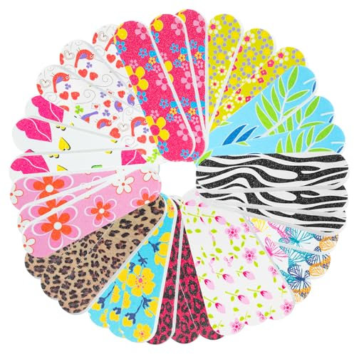 36 Pcs Professional Mini Nail Files Mini Double Sided Emery Boards for Nails, Colorful Floral Nail Files for Shaping Artificial Natural Nails and Extensions Tools Nail Art Tools for Home and Salon