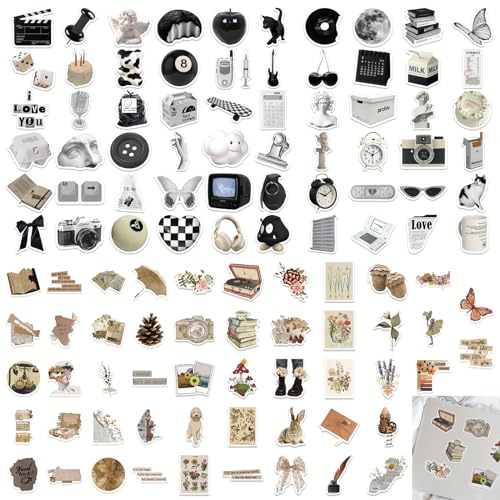163 Pcs Vintage Waterproof Stickers Set - Laptop, Phone, Notebook & More - Trendy Gifts for All