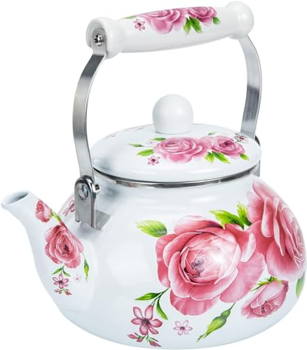 BAFAFA Bollitore smaltato brocca con coperchio teiera turca bollitore da tè giapponese caffettiera da campeggio tè in ceramica bollitore for acqua calda caffettiera turca riscaldatore da campeggio bol