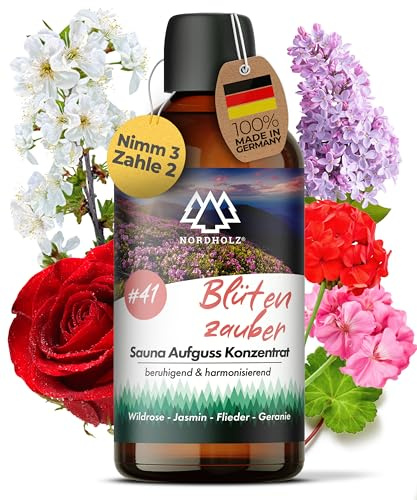 Nordholz Saunaaufguss 100ml, 60 Sorten, Premium Aufgussmittel Konzentrat