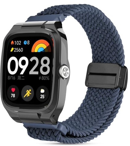 CHANRASI Bracelet Tressé Compatible avec Xiaomi Redmi Watch 4/Xiaomi Mi Band 8 Pro Bracelet, élastique Stretch Alternative Sport Strap pour Redmi Watch 4, Femme Homme,Noir