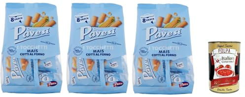 Italian Gourmet Gran Italian Gourmet Tocchetti Snack al Mais Ofenknusper | Cottura forno, croccanti und leggeri, perfetti für aperitivo, Lunchbox oder, Gesamtnettogewicht 768 g + Kostenlos Polpa 400g