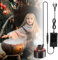 Doright Mini Nebelhersteller, Nebler Ultraschall Vernebler mit LED, Brunnen Wassernebler Fogger 350ML/H, Nebelgerät für Halloween Kürbis und Hexenkessel, Hexentopf, Party (mit EU Plug)