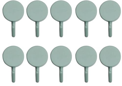 VALINK 10 ganchos autoadhesivos, ganchos adhesivos para colgar en la pared, para colgar ropa, abrigos, batas, toallas de baño, baño, ducha, cocina, color azul claro