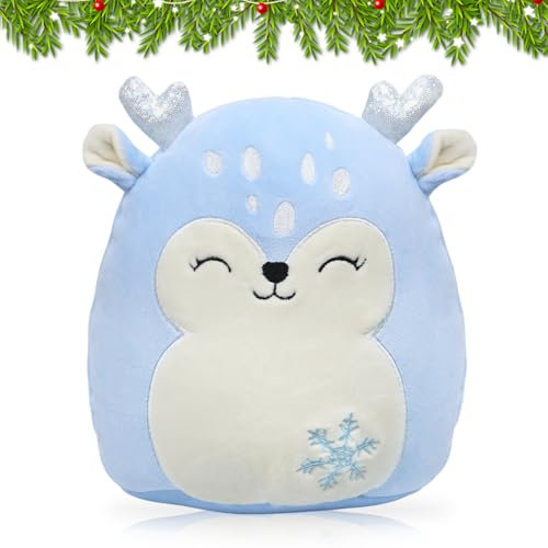 Weihnachten Kuscheltier, 20CM Weihnachten Plüschtier, Weihnachten Elch Stofftier Gefüllte Plüschpuppe, Kuscheltiere Süße, Rentier Kuscheltier Klein, Weihnachten Geschenk für Kinder Mädchen Jungen(C)