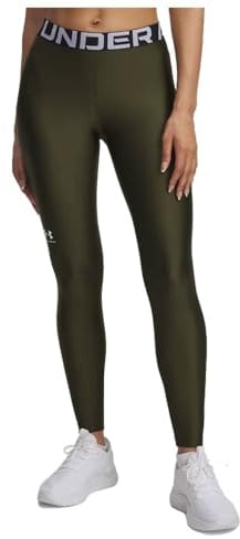 Under Armour HeatGear Authentics Damen-Leggings, Expedition Grün/Weiß, S