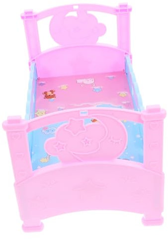 MUSISALY Toy Bed Boys and Girls Doll Bed Baby Play House Doll Room Bed Set Plastic Furniture for Girls