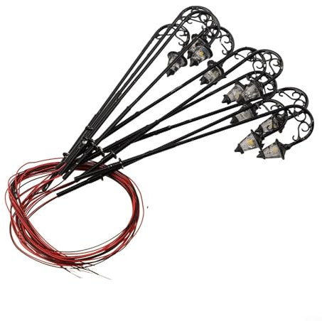 LED-Laternen, Modell 20 mA, 10 Stück, H0 Gauge 1:87, Maßstab 63 mm, 3 V, Modell Gartenbahn, 12–16 V Transformator