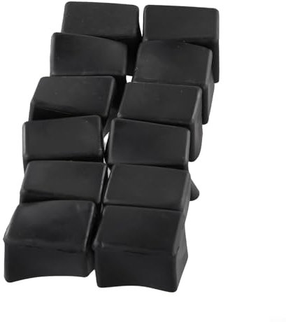 Lot de 12 protections rectangulaires en caoutchouc pour pieds de chaise - Pour protéger les sols en bois et carrelage - 20 x 30 mm