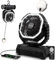 Ventilateur de Camping 20000mAh USB Rechargeable avec Lumière LED, Ventilateur Portable à 4 Vitesses avec Télécommande, Crochet et Minuterie pour Chambre, Bureau, Tente, Plage, Vacances - Noir