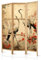 murando - Paravent Intérieur Japonais 135x172 cm - Séparateur de Pièce - Fleurs Végétation Rocheuse Beige Oiseaux Grues Asiatiques De Style Luxuriant Parmi Les Grues Japonaises p-H-10000-bh-a