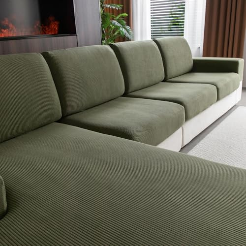 OHSIO Stretch Sofa Sitzkissenbezug - Rutschfester Sofa Überzug, Waschbarer Sofabezug, Universeller Couch Überzug, Strapazierfähig & pflegeleicht(Grün, 1x Sitzbezug M)