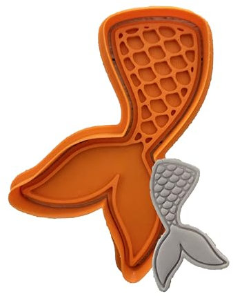 Tagliabiscotti.it - Coda Sirena mod.1- Stampo per creare decorazioni in pasta di zucchero o biscotti - Compleanno - Estate e mare - Cookies cutter - Tagliabiscotti 10cm x 6,5cm