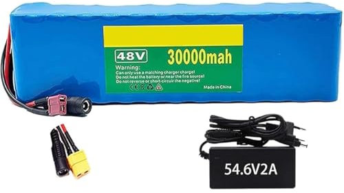 48V 30Ah E-Bike Akku, Für 1000W 800W 750W 500W 350W 200W Elektrofahrrad Scooter Motor E-Bike Lithium-Ionen Akku Lectric Bike Battery Pack, Mit 54.6V 2A Ladegerät T