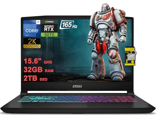 msi Katana 15 HX Gaming Laptop 15,6 QHD IPS 165Hz (100% DCI-P3) Intel 16-core i7-14650HX (Beats i9-12900H) 32GB RAM 2TB SSD GeForce RTX 5070 DLSS4 (fino a 798 AI Tops) RGB retroilluminato USB-C Win11