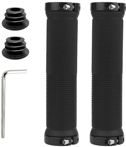 Xynovate Bike Handlebar Grips, Mountain Bike Grips Non-slip Rubber, Handlebar Ergonomic Handle Grips Lock-On for MTB Bike, City Bike, Road Bike, Style B-Cylindrical Dot Pattern