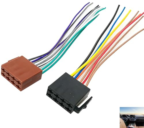 A154 - Universeller Auto-Radio-Adapter ISO mit offenen Enden für Stromversorgung und Lautsprecher - 2x 8-Pin DIN Stecker - Autoradio Stecker, Kompatibel für Fo-rd, eiteren Marken ﻿