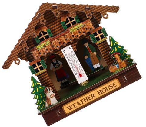 Wandmontierte Wetterstation mit Thermometer für Innen und Außen | Dekoratives Wanddesign, Genaue Messung, Einfache Bedienung, für Wohnräume, Terrasse und Garten
