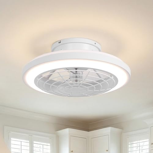 Parrot Uncle Ventiladores De Techo Con Luz Reversibles,50 Cm Mando a Distancia, Iluminación Inteligente, Temporizador Y 6 Velocidades; Ventilador De Techo Inteligente, Silencioso Con Luz Pa Blanco