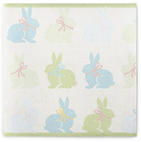 Sovie HOME Serviette RUBY in Pastell aus Linclass Airlaid, 40x40cm, 1/4 Falz, 12 Stück, niedliche Kaninchen mit Schleifen, saugstark & reißfest, Ideal fürs Osterfest