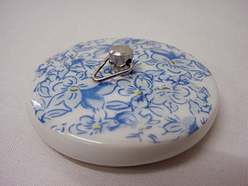 TAPON BAÑERA Lavabo BIDE Fregadero Standard Porcelana Flores Azul