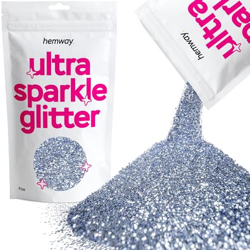 Hemway Ultra Sparkle Glitter - Azure Blue | Fine Metallic Flakes for Resin & Epoxy Crafts | Supplies for Tumblers, Festival, Hair, Face, Body, Eye & Nail Art Decoration | 100 g