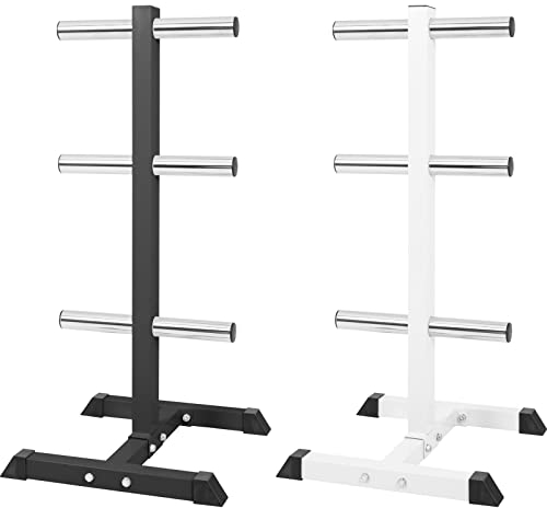 GORILLA SPORTS® Rastrelliera Pesi - per Dischi da 50 mm, con 6 Aste, 54,5 x 57 x 112 cm, Carico Massimo 350 kg, in Acciaio, Nero o Bianco - Supporto, Porta Pesi, Rack, Manubri, Palestra, Casa