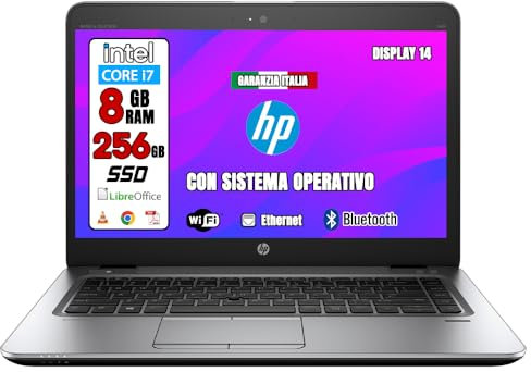 Notebook HP EliteBook 840 G3 intel Core i5 RAM 8Gb SSD 256Gb 14 Windows 10 Professional Microsoft Authorized Refurbished (Ricondizionato)