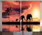 ABAKUHAUS Afrika Rustikaler Vorhang, Safari Wilde Tiere, Wohnzimmer Universalband Gardinen mit Schlaufen und Haken, 280 x 260 cm, Dunkles Gelbes Siegel Braun