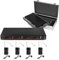 Power Dynamics PD504B UHF Wireless Microphone System - 4 Bodypacks with 50 Selectable Channels, Headset & Lavalier Mics, IR Sync, XLR Output, LCD Display, Aluminium Carry Case Included (SKU: LLA3477)