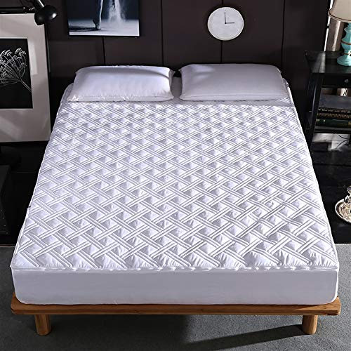 Liveinu Coprimaterasso con 360 Gradi Chiusura a Cerniera Fleece Trapuntato nel Complesso Proteggere Lenzuolo Proteggi Materasso Traspirante, Anallergico Bianco 180x200x20cm