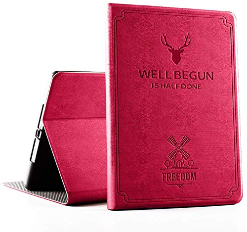 DuraSafe Cases iPad Pro 11 Pulgadas 2nd [ Pro 11 2020 2 Gen ] A2228 A2068 A2230 A2231 MY232LL/A MXDC2LL/A MXDE2LL/A Folio Deer Pattern Protective Sleek & Classic Design Smart Cover - Rosa Red