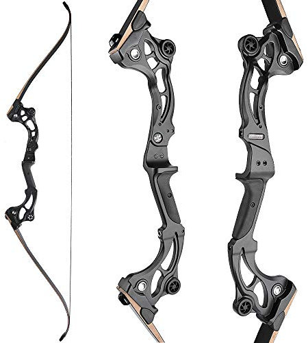 Bogenschießen 64 Takedown Recurve Bogen Set 30-55lbs Bogen und Pfeil Set Erwachsene Jagdbogen Sportbogen Langbogen Anfänger Bogen Rechtshänder (35lbs, Typ1: Bogen)